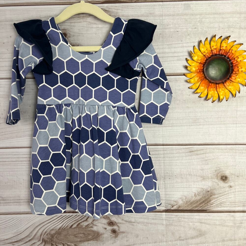 Monica‎ + Andy Kids Girls Dress 18-24m Double Ruffle Long Sleeve Ruffle